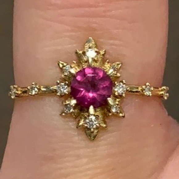 Sofia Zakia Jewelry Sofia Zakia Rhodolite Termina Ring Size 45